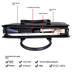 High-end Business Computer Men's Cowhide Handbag