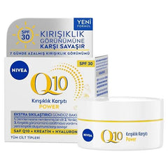 Nivea Q10 Power Anti-Wrinkle Day Cream with SPF30 - Hydrating Face Moisturizer for Women