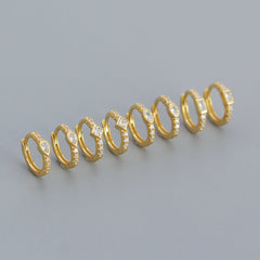 925 Sterling Silver Instagram-style High-end Diamond-studded Hoop Earrings