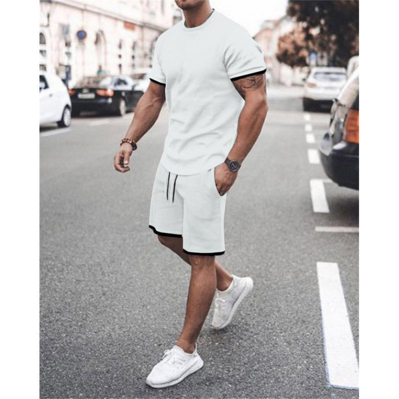 Conjunto informal de ocio para hombre de comercio exterior, de manga corta