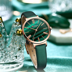 Womens Watch With A Small Dial And Leather Strap
