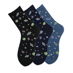 Calcetines de algodón para mujer, con temática cósmica, medias creativas hasta el suelo