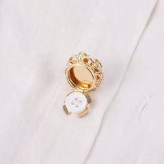 Simple Multi-style Inlaid Rhinestone Cufflinks