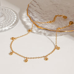 Stainless Steel All-match Zircon Anklet