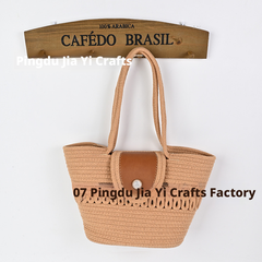 Casual shoulder bag-hollow-beige-9 * 24 *37cm-1 piece