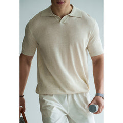 Pull en maille mélangée lin-viscose pour homme de style italien