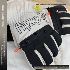 Guantes cálidos de esquí para hombre, aptos para pantallas táctiles, resistentes al frío y al viento