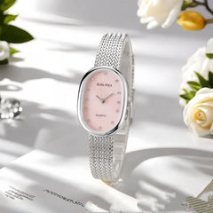Sunlifex Montre ovale dorée à petit cadran et motif de grain de blé, best-seller transfrontalier