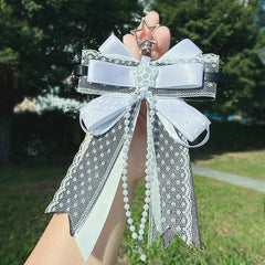 Valley Beauty Support Fan Bow-Knot Keychain Bag Charm