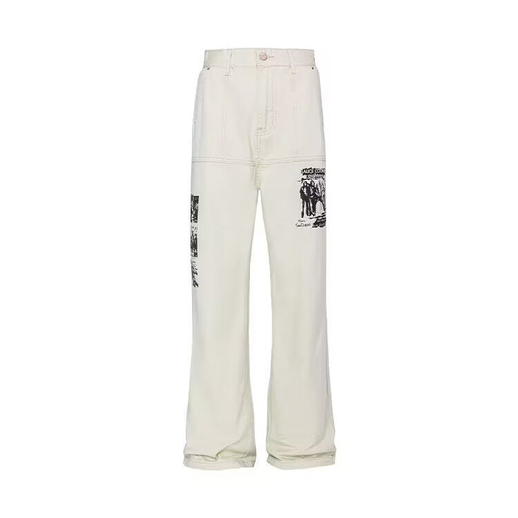 Jeans estampados de hip hop para hombre para primavera