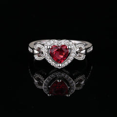 Women's Red Heart-shaped Wedding Ring Personalized Bracelet
