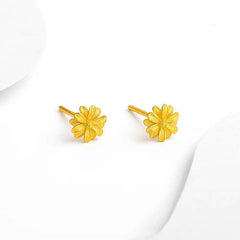 Golden Stud Earrings Versatile Ear Jewelry