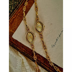 French-style Vintage Gold Small-dial Womens Wristwatch