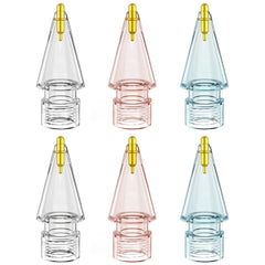 FAFALITHIC 6 Pack Clear Replacement Tips Compatible with Apple Pencil 2nd Generation Apple Pencil 1st Generation Apple Pencil USB-C & Apple Pencil Pro (Clear/Clear Pink/Clear Blue)