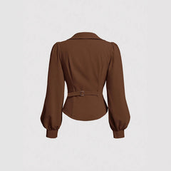 New Stylish Chic Niche-design Irregular Coffee-colored Shirt