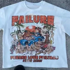 T-shirt à imprimé de lettres de voiture pour homme et femme