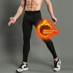 Autumn And Winter Fleece-lined Sports Tights Men