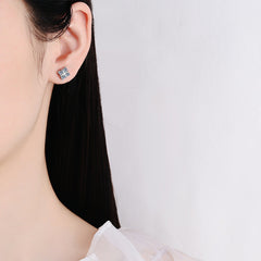 S925 Silver Stud Moissanite Classic Cross Platinum Plated Elegant And Simple Earrings
