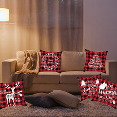 Merry Christmas Cushion Cover 45cm Elk Santa Claus Short Plush Sofa Pillow Cover Home Decor Pillowcase Christmas Decoration