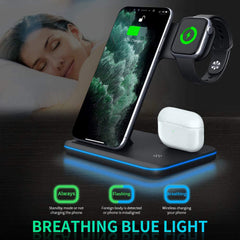 Compatible Mobile Phone Watch Earphone Wireless Charger 3 In 1 Wireless Charger Stand