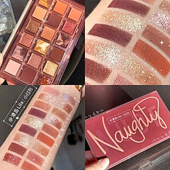 Paleta de maquillaje de 18 colores, sombras de ojos mate con cuentas, paleta de sombras de ojos de aplicación fácil
