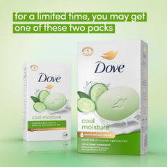 Dove Beauty Bar Soap Cool Moisture Cucumber & Green Tea Scent, 6 Bars for Refreshed Skin, Leaves Skin Refreshed 3.75 oz