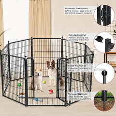 Dog Playpen 40 inch 36 Panels Indoor Outdoor Dog Pen for Large/Medium/Small Dogs Heavy Duty Metal Dog Fence Outdoor for Yard, Puppy Playpen with Door Portable Pet Fence for RV Camping Yard