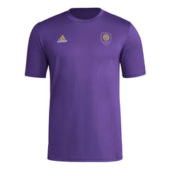 adidas Mens Short Sleeve Pre-Game T-Shirt Regal Purple/Orlando City Sc XX-Large