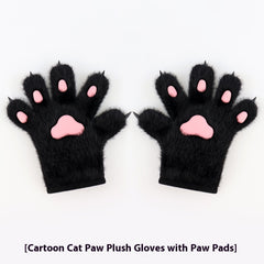 Guantes de pata de gato hechos a mano, de felpa, con almohadilla de carne y accesorios de palma de gato