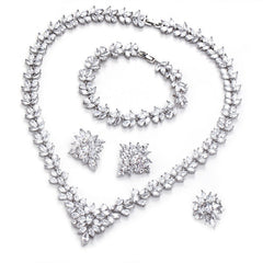 The Dazzling Set Is Handcrafted With Copper And Set With Zircon Stones.