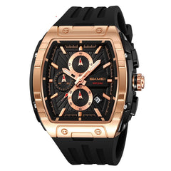 Shishi Mei Multi-function Chronograph Three-hand Watch Barrel-shaped Quartz Mens Watch