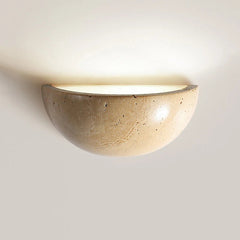 Retro Yellow Cave Stone Bedroom Bedside Lamp Semicircle Living Room Corridor Wall Lamp