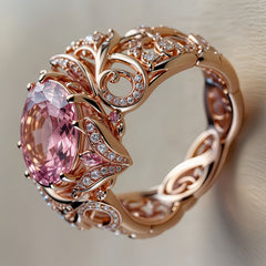 Niche Minimalist Copper Ring With Zircon Inlay
