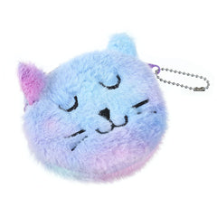 Cartera infantil de peluche con diseño de gato de dibujos animados