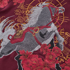 Heavy-embroidered Chinese-style Horse-year Embroidered Hooded Pullover