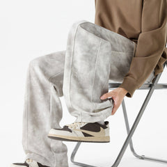 Pantalon homme rétro décontracté, ample à jambes larges