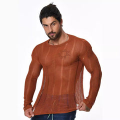 Pull ample à manches longues, polyvalent, pour homme