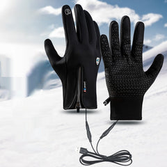 Gants de cyclisme d'hiver chauffants par USB pour hommes et femmes, coupe-vent et imperméables