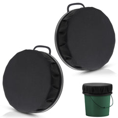 Lewtemi 2 Pcs 5 Gallon Bucket Seat Bucket Swivel Lid Cushion 360 Degree Swivel Bucket Seat Cushion Bucket Seat Lid with Waterproof Cover for Dove Duck Hunting Fishing Camping(3.54 Inch ThickBlack)