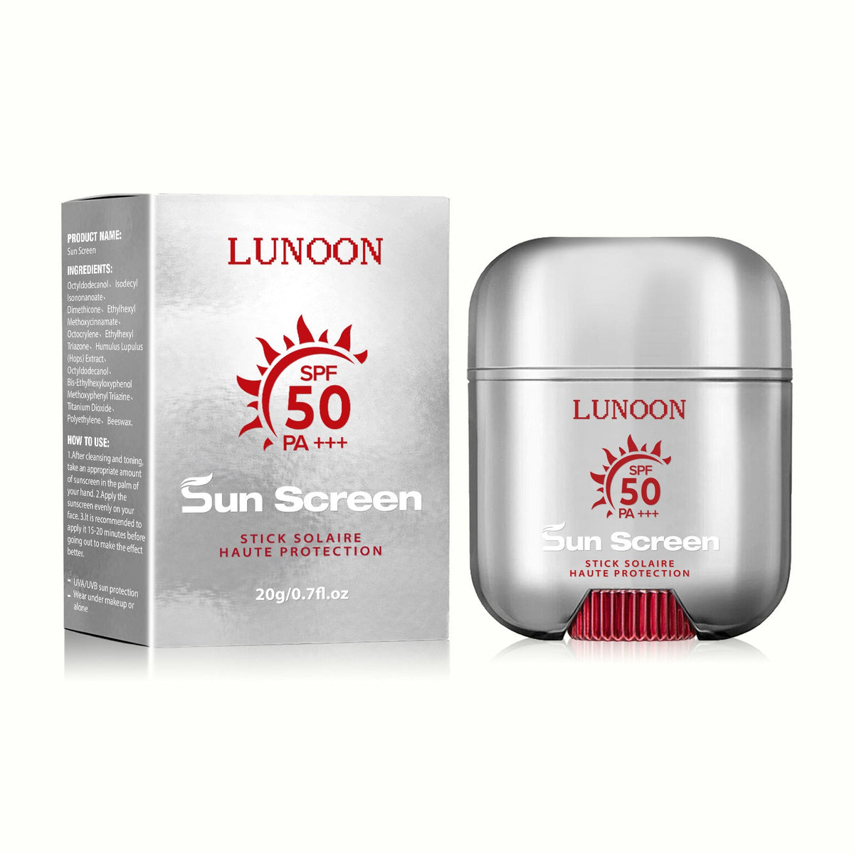 Crème solaire solide réparatrice pour tout le corps, SPF50, lotion anti-lumière