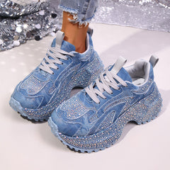 Womens Stylish Versatile Height-increasing Thick-soled Casual Sneakers