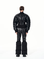 Mens Warm Stand-Up Collar Duck Down Puffer Jacket With Batwing Sleeves