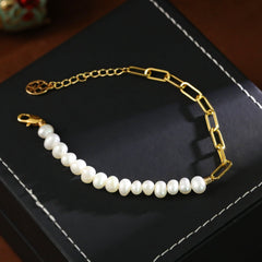 French-style Light Luxury Natural Pearl Assembled Bracelet