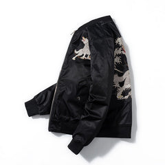 Mens Loose-Fit Trendy Embroidered Jacket