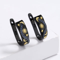 Exquisite Womens Star And Moon Earrings