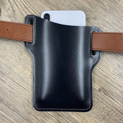 Outdoor Sports Vertical Phone Waist Pouch Leather Case