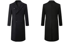 Men's Double-Breasted Slim-Fit Trench Coat