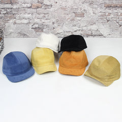 Gorra de pana de algodón puro de cinco paneles con visera corta, gorra de béisbol de 5 paneles
