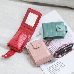Trousse de maquillage élégante et pratique pour femme, idéale à emporter, au design créatif avec miroir intégré