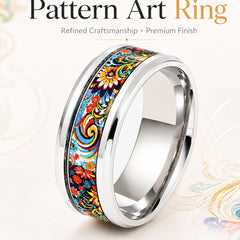 Butterfly Star Moon And Red Rose Colorful Ring For Women